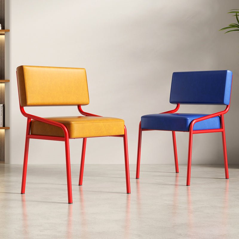 Retro Oil-Waxed Leather Dining Chair Curved Rail Hero