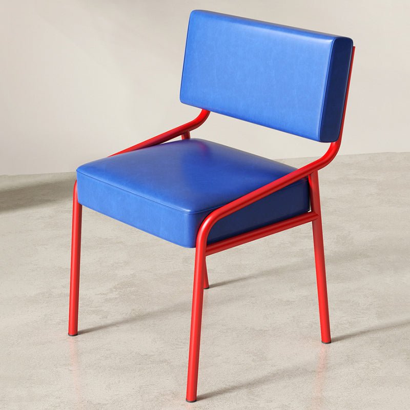 Retro Oil-Waxed Leather Dining Chair Curved Rail Lifestyle