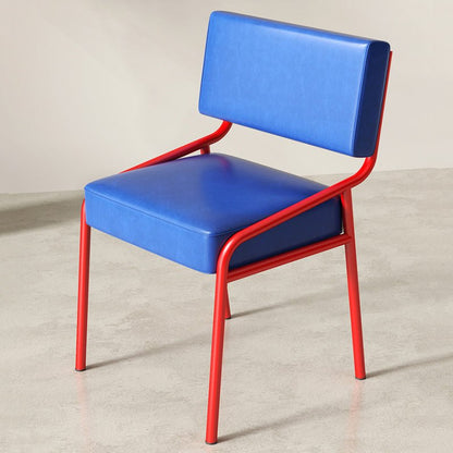 Retro Oil-Waxed Leather Dining Chair Curved Rail Lifestyle