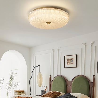 Ripple Glass Flush Mount Ceiling Light Scalloped Lifestyle