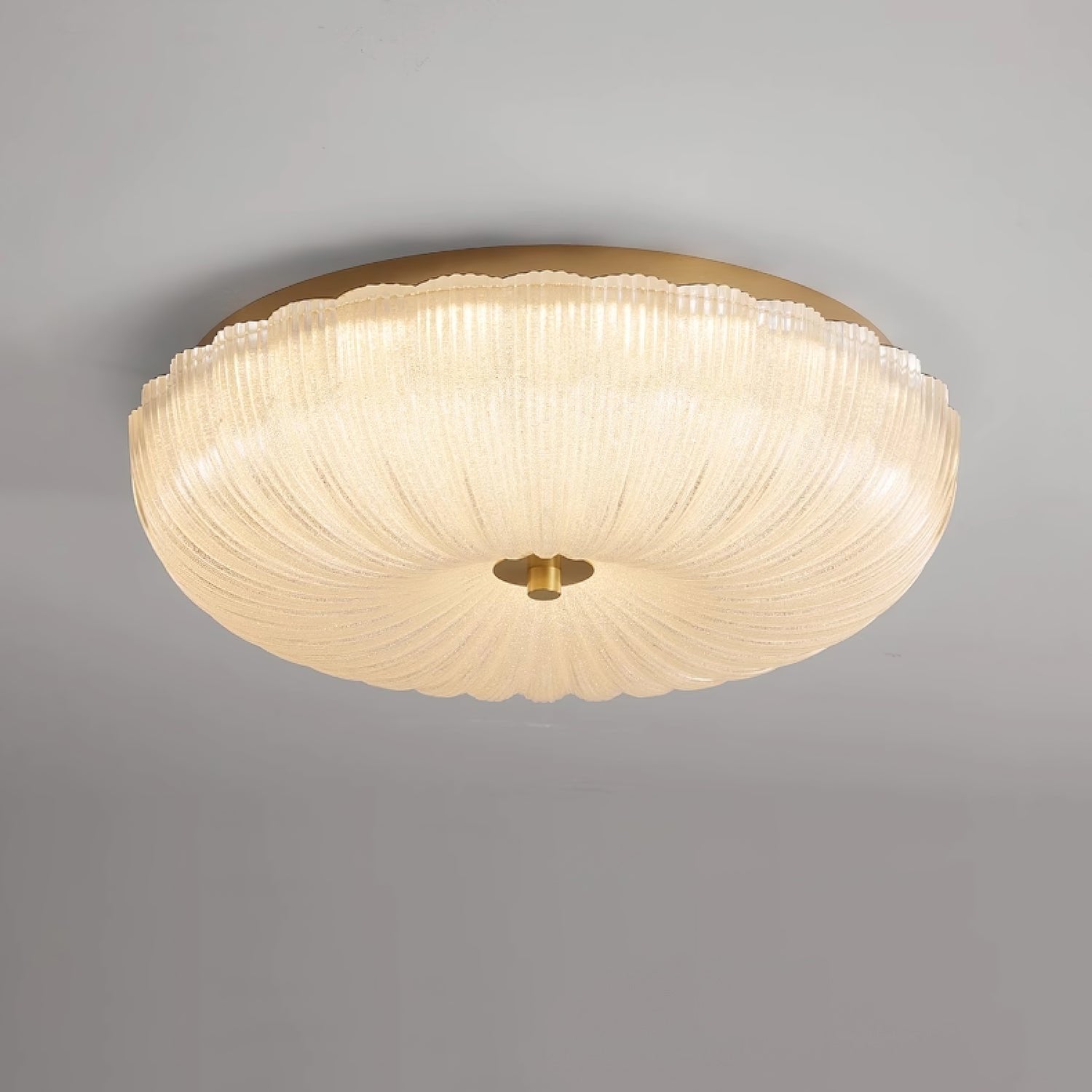 Ripple Glass Flush Mount Ceiling Light Scalloped View 11