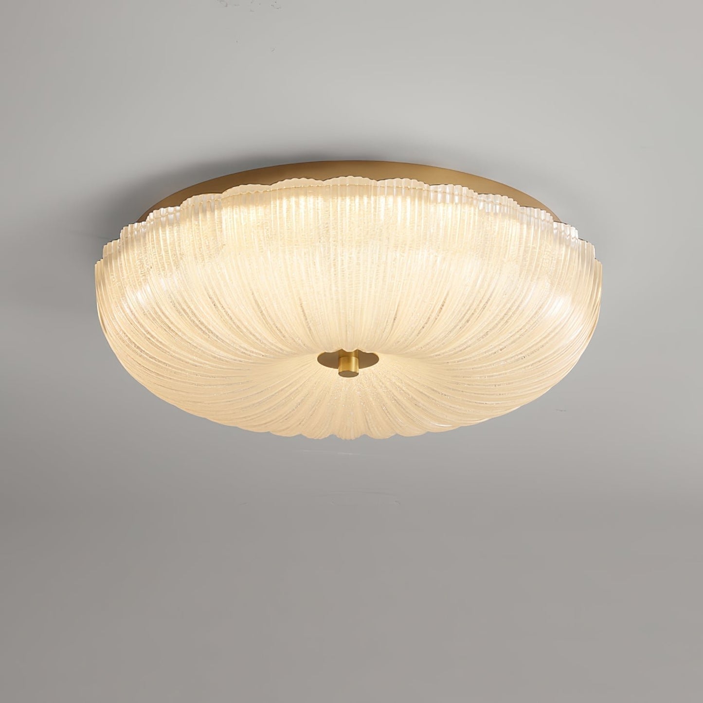 Ripple Glass Flush Mount Ceiling Light Scalloped View 12