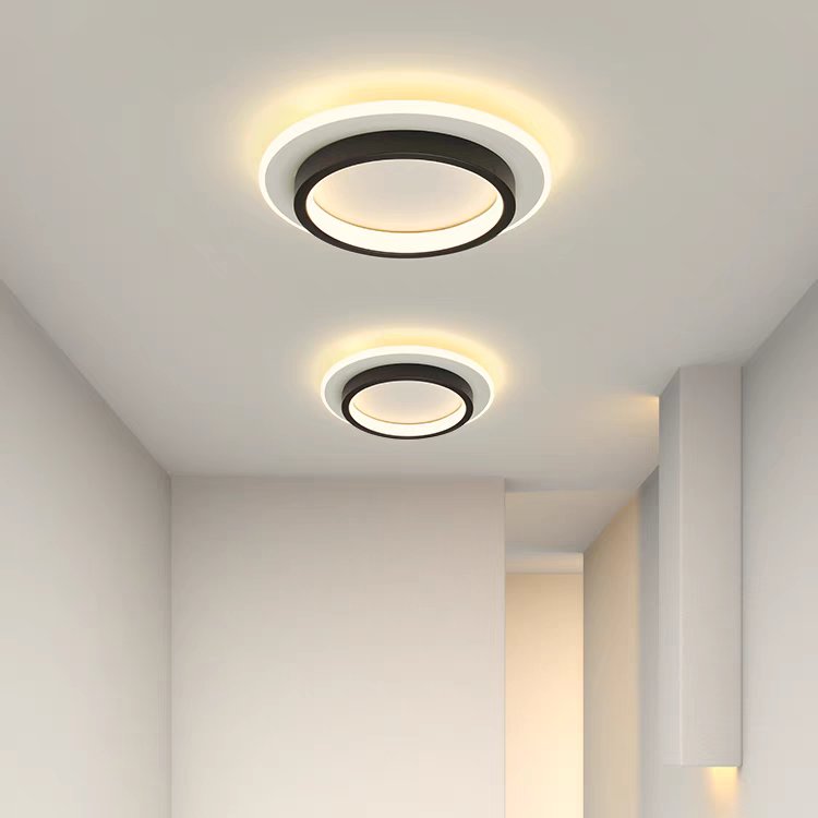 Round Metal Acrylic LED Hallway Ceiling Lights Back