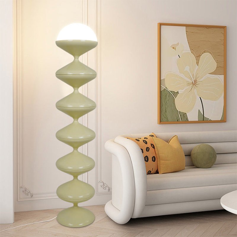 Scandinavian Acrylic Cream Standing Floor Lamp Stacked Hourglass Hero