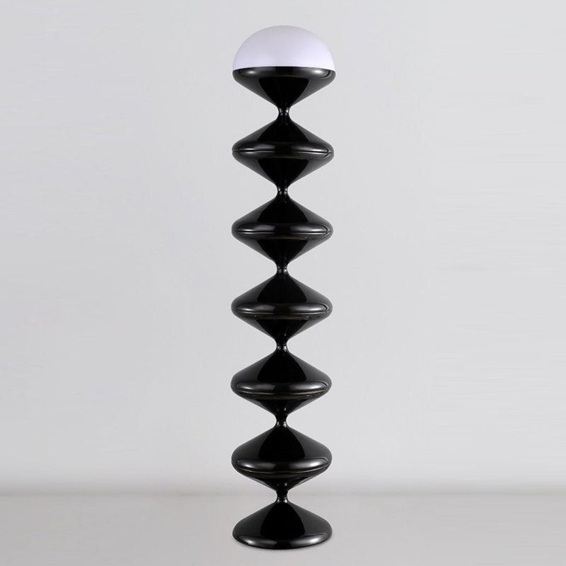 Scandinavian Acrylic Cream Standing Floor Lamp Stacked Hourglass View 12