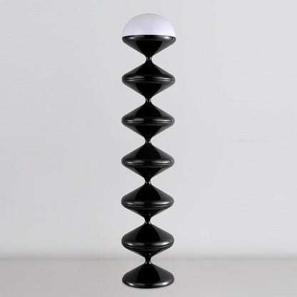 Scandinavian Acrylic Cream Standing Floor Lamp Stacked Hourglass View 12