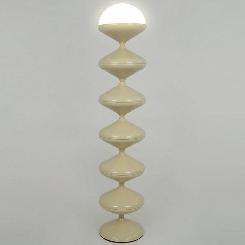 Scandinavian Acrylic Cream Standing Floor Lamp Stacked Hourglass View 13