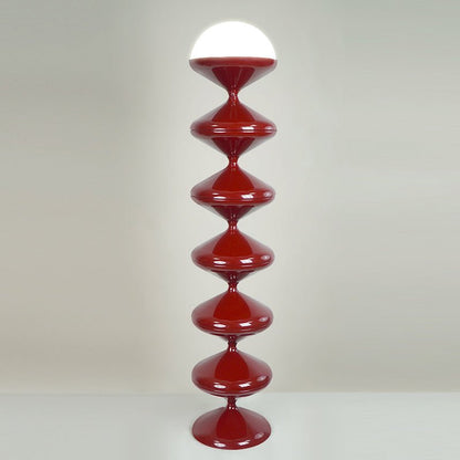 Scandinavian Acrylic Cream Standing Floor Lamp Stacked Hourglass View 15
