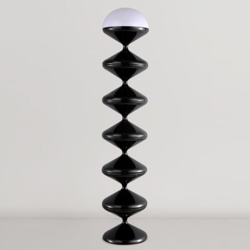 Scandinavian Acrylic Cream Standing Floor Lamp Stacked Hourglass View 16