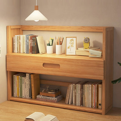 Scandinavian Bamboo Storage Bookshelf Raised Side Panel Front