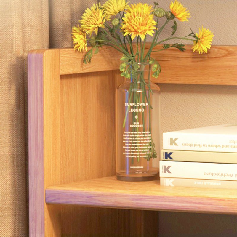 Scandinavian Bamboo Storage Bookshelf Raised Side Panel View 15
