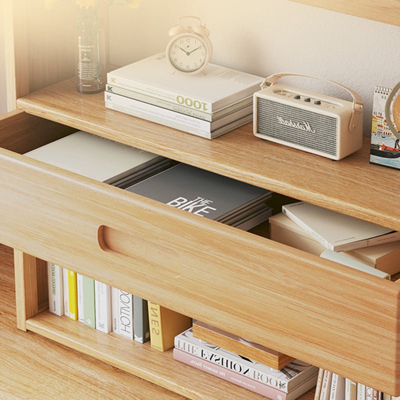 Scandinavian Bamboo Storage Bookshelf Raised Side Panel View 17
