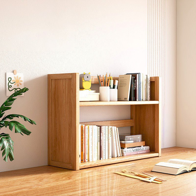 Scandinavian Bamboo Storage Bookshelf Raised Side Panel View 19