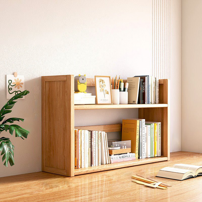 Scandinavian Bamboo Storage Bookshelf Raised Side Panel View 20
