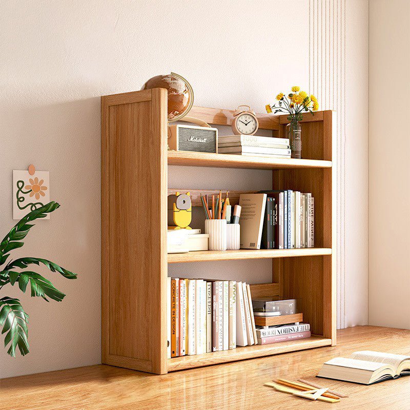Scandinavian Bamboo Storage Bookshelf Raised Side Panel View 22