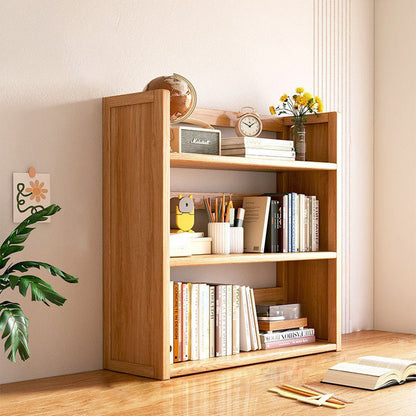 Scandinavian Bamboo Storage Bookshelf Raised Side Panel View 22