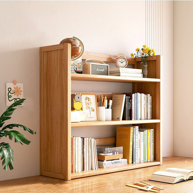 Scandinavian Bamboo Storage Bookshelf Raised Side Panel View 23