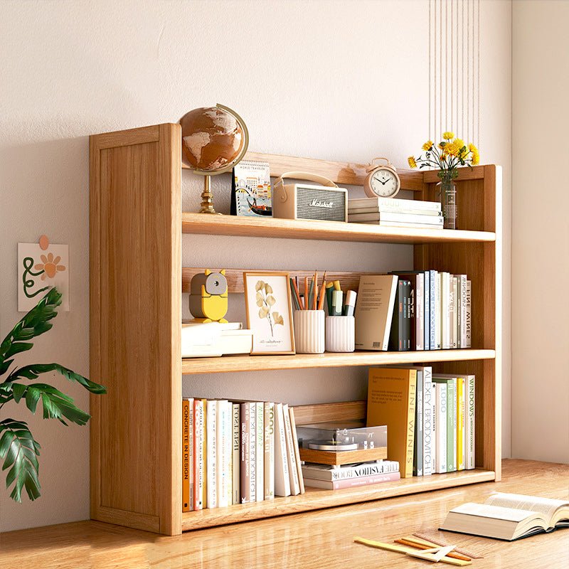Scandinavian Bamboo Storage Bookshelf Raised Side Panel View 24
