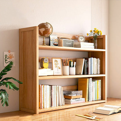 Scandinavian Bamboo Storage Bookshelf Raised Side Panel View 24