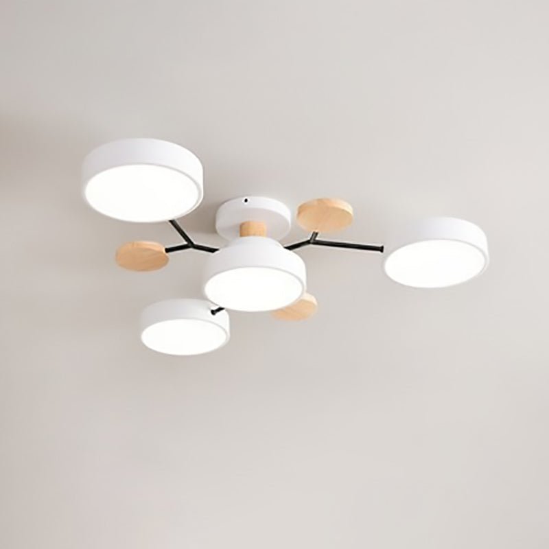 Scandinavian LED Semi-Flush Ceiling Light Branch Molecule Full