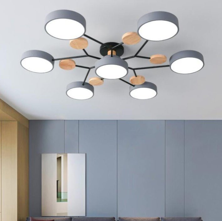 Scandinavian LED Semi-Flush Ceiling Light Branch Molecule Hero