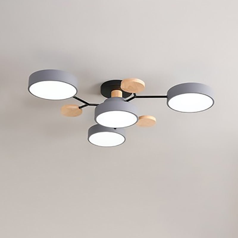 Scandinavian LED Semi-Flush Ceiling Light Branch Molecule View 11