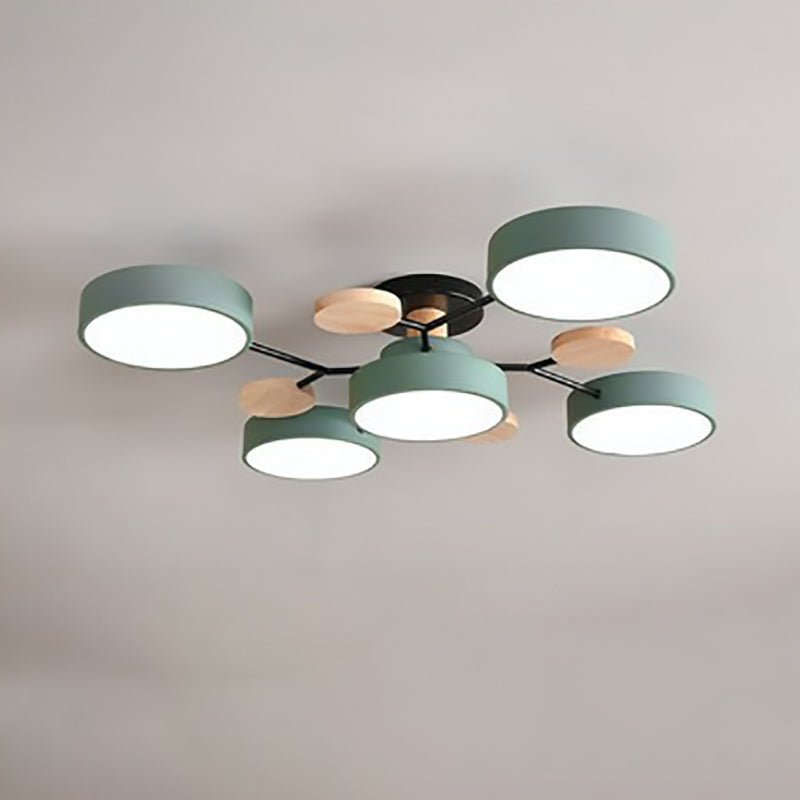 Scandinavian LED Semi-Flush Ceiling Light Branch Molecule View 13