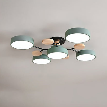 Scandinavian LED Semi-Flush Ceiling Light Branch Molecule View 13