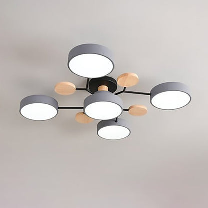 Scandinavian LED Semi-Flush Ceiling Light Branch Molecule View 14