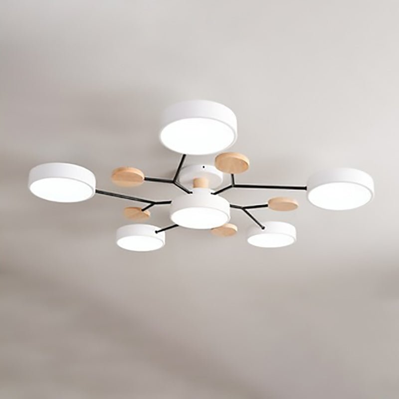 Scandinavian LED Semi-Flush Ceiling Light Branch Molecule View 15