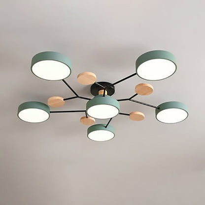 Scandinavian LED Semi-Flush Ceiling Light Branch Molecule View 16