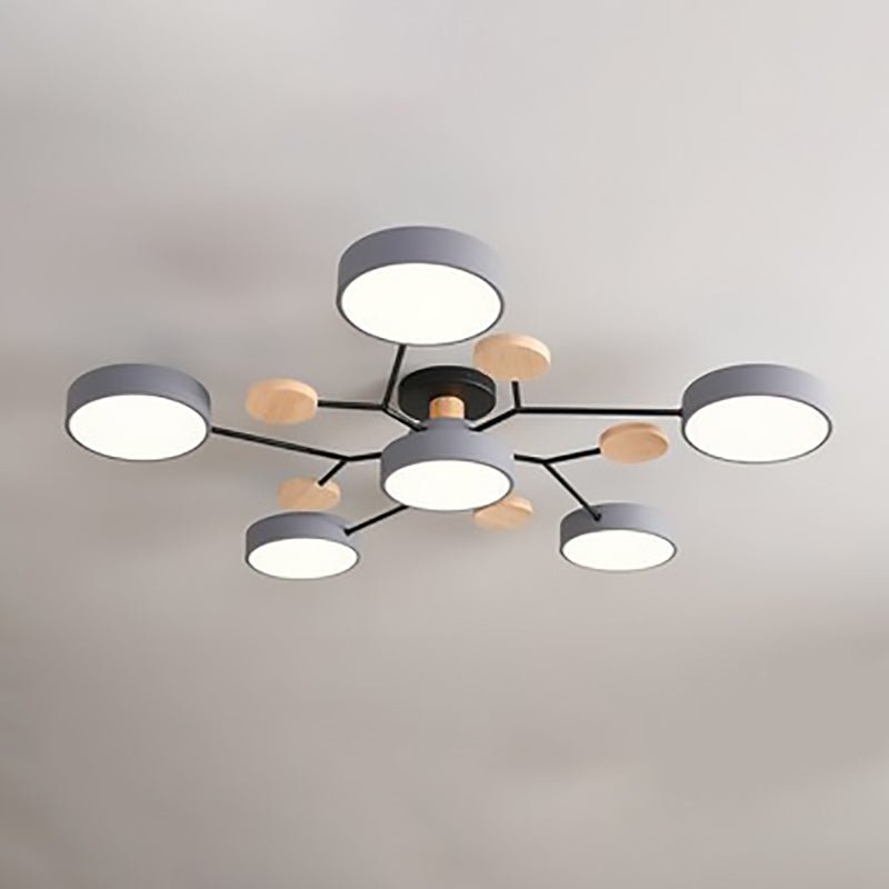 Scandinavian LED Semi-Flush Ceiling Light Branch Molecule View 17
