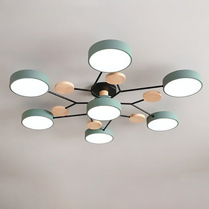 Scandinavian LED Semi-Flush Ceiling Light Branch Molecule View 19