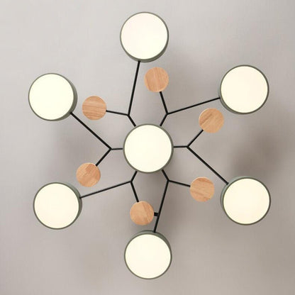 Scandinavian LED Semi-Flush Ceiling Light Branch Molecule View 24