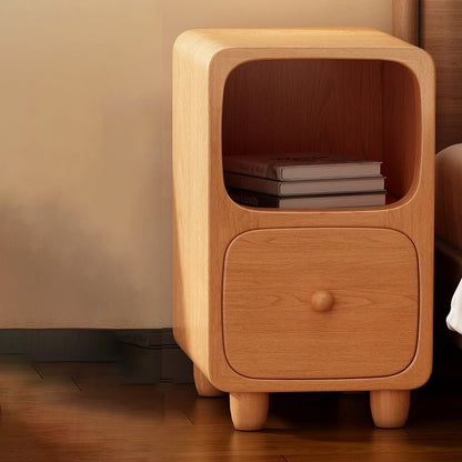 Scandinavian MDF Ultra-Slim Nightstand Rounded Cube Hero