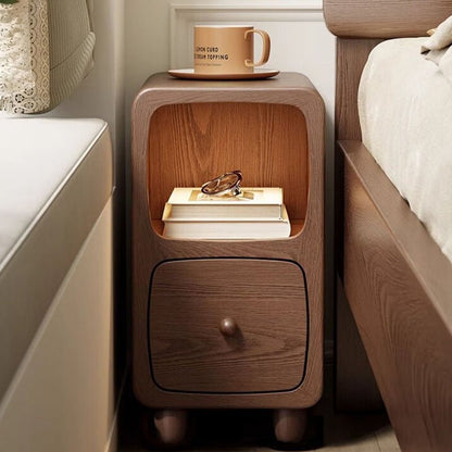Scandinavian MDF Ultra-Slim Nightstand Rounded Cube View 11