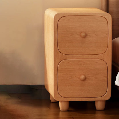Scandinavian MDF Ultra-Slim Nightstand Rounded Cube View 12