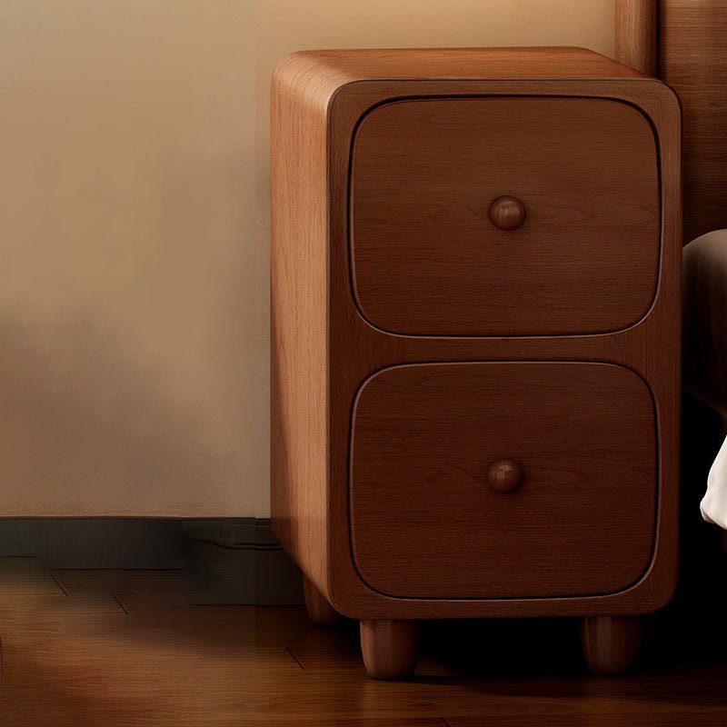 Scandinavian MDF Ultra-Slim Nightstand Rounded Cube View 13