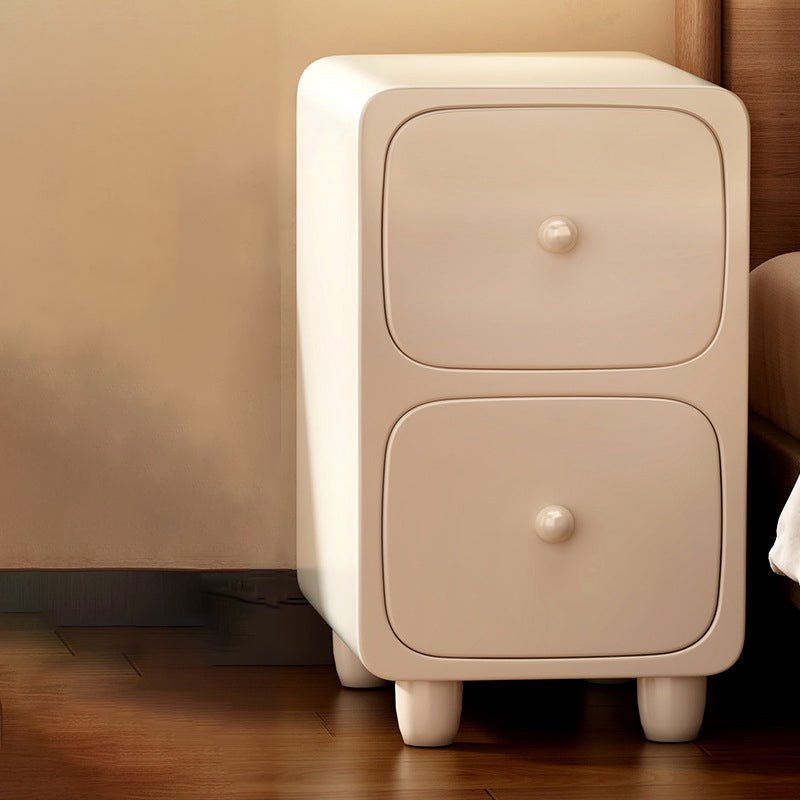 Scandinavian MDF Ultra-Slim Nightstand Rounded Cube View 14