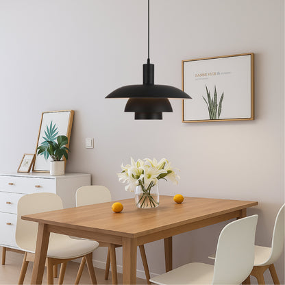 Scandinavian Metal Pendant Light Scandi Cone Tiered Shade Alternate