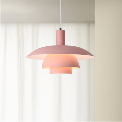 Scandinavian Metal Pendant Light Scandi Cone Tiered Shade Angle