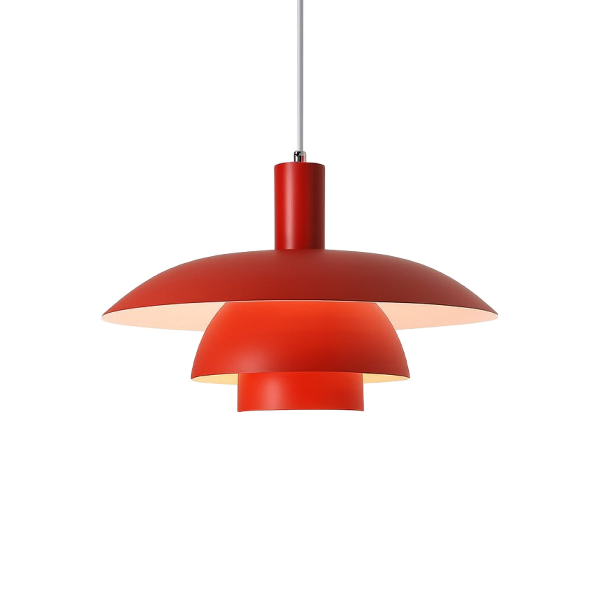 Scandinavian Metal Pendant Light Scandi Cone Tiered Shade Back