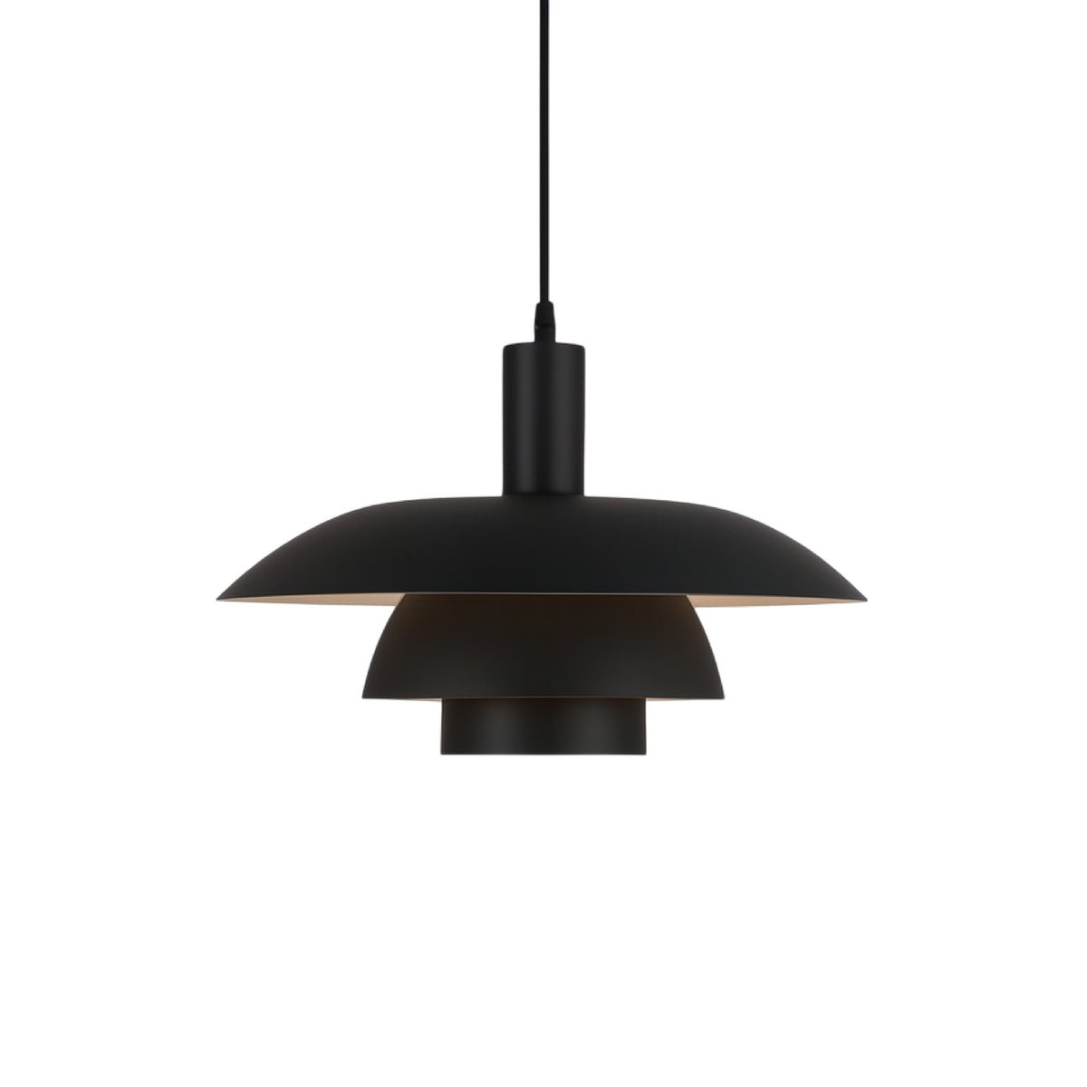 Scandinavian Metal Pendant Light Scandi Cone Tiered Shade Front