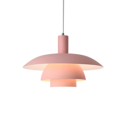Scandinavian Metal Pendant Light Scandi Cone Tiered Shade Lifestyle