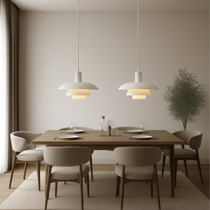Scandinavian Metal Pendant Light Scandi Cone Tiered Shade View 17
