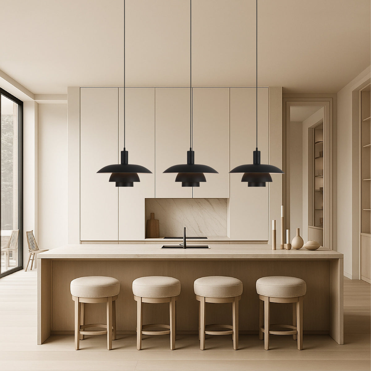 Scandinavian Metal Pendant Light Scandi Cone Tiered Shade View 20