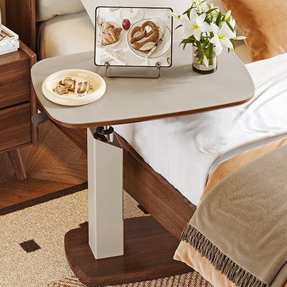 Scandinavian Saddle Leather Side Table Height Adjustable Swivel C-Shape Alternate