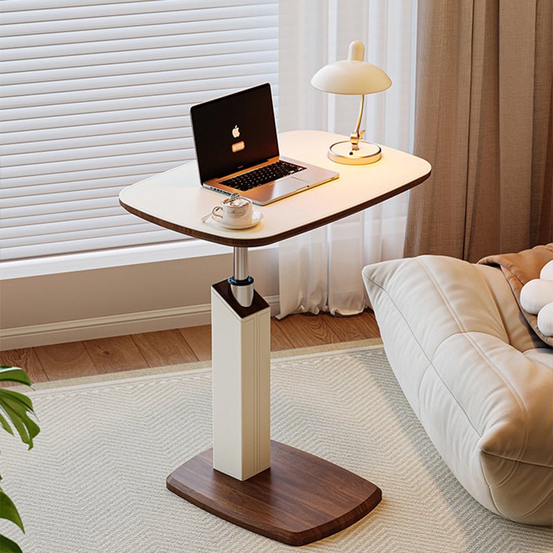 Scandinavian Saddle Leather Side Table Height Adjustable Swivel C-Shape Hero