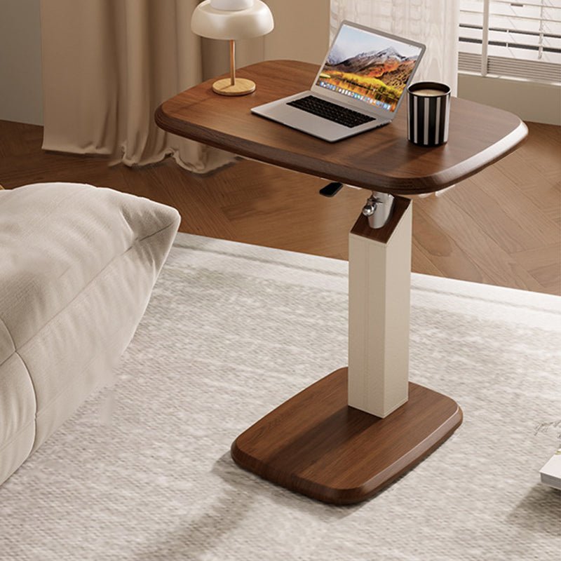 Scandinavian Saddle Leather Side Table Height Adjustable Swivel C-Shape View 12