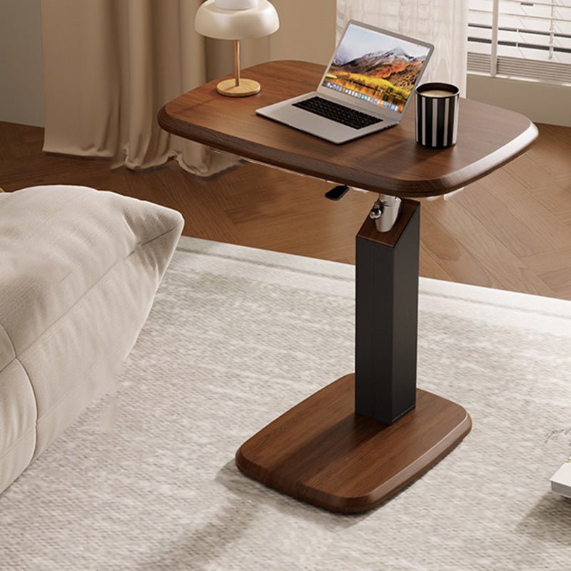 Scandinavian Saddle Leather Side Table Height Adjustable Swivel C-Shape View 13